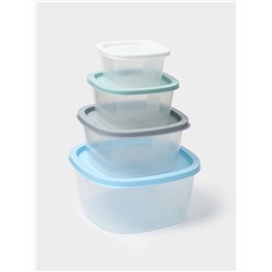 Набор пищевых контейнеров SparkPlast BioFresh, 4 шт.: 230 мл, 500 мл, 900 мл, 1.55 л, пластик, крышка МИКС