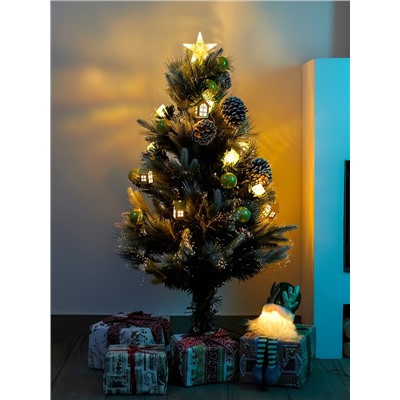 Ёлка светодиодная «Пушистая» 120 см, диаметр нижнего яруса 70 см, 100 веток, 8 режимов, свечение тёплое белое