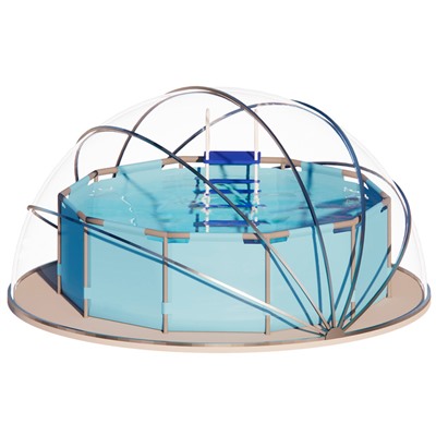 Купол-тент для бассейна d=500 см, h=260 см, серый