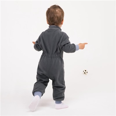 Комбинезон воротник-стойка, серый, рост 80-86 см