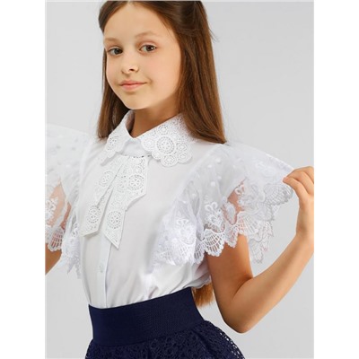 Блузка для девочки короткий рукав SP015 (Белый)