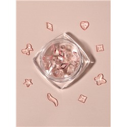 Фигурки для декора, объёмные, розовые, полупрозрачные