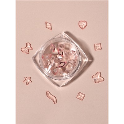 Фигурки для декора, объёмные, розовые, полупрозрачные