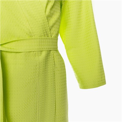 Халат вафельный женский Экономь и Я рукав 3/4, размер 46-48, салатовый, 100% хлопок, 200 г/м²