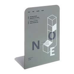 Держатель (ограничитель) подставка для книг, 2 штуки, геометрия, серый