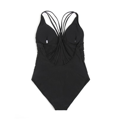 Купальник женский слитный с открытой спиной MINAKU, размер 46, чёрный