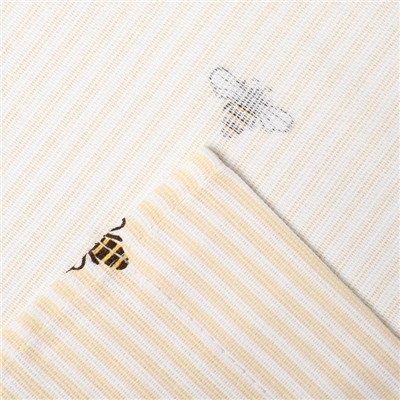 Шторы для кухни «Доляна. Пчёлки», 150×180 см - 2 шт., рогожка 164 г/м², 100% хлопок