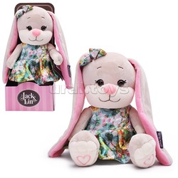Зайка Лин в летнем платье с цветами, 20 см, в коробке