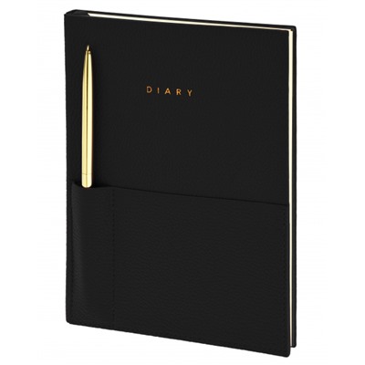 Ежедневник недатированный А5 160 стр. "ELEGANCE STYLISH COLLECTION" черный кожзам, карман + ручка, ляссе LXDRA5-ESC5 LOREX