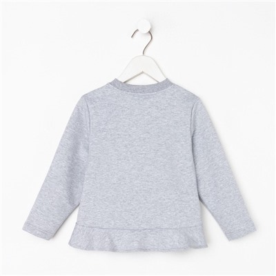 Свитшот для девочки с воланом KAFTAN: Basic line, серый, размер 34 (122-128 см)
