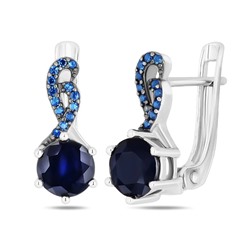 Серьги, сапфир корунд , наносапфир, SL-RIC110