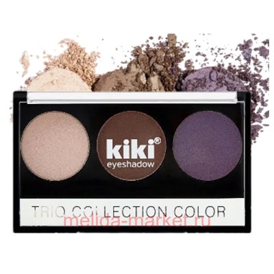 Kiki Тени для век Shadow Trio Collection Color тон 105 бежево-коричневый шоколад темно-сливовый