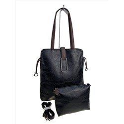 Женская сумка из натуральной кожи, цвет  черный