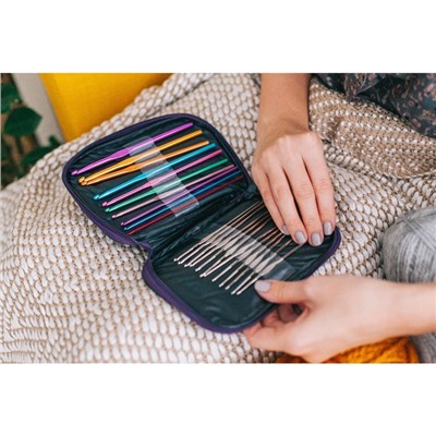 Набор крючков для вязания, d=0.6-6.5 мм, 12.5/15 см, 22 шт., МИКС