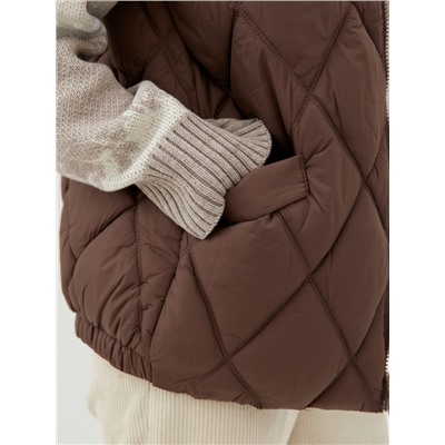 Жилет женский демисезонный на молнии Collorista, кофейный, размер 42