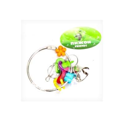 Игрушка для птиц «Кольцо и бусы», 20×7 см, с колокольчиками, цвет МИКС