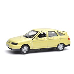Машина металл ВАЗ-2112 12 см, (двери, багаж, беж,) в коробке