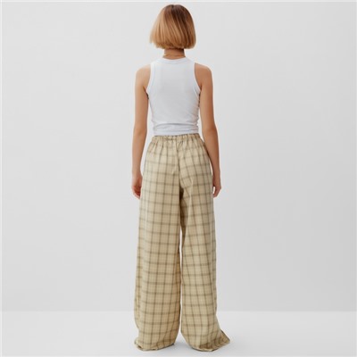 Брюки женские MINAKU: Casual Collection, бежевая клетка, размер 50