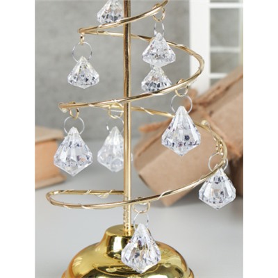 Новогоднее украшение Елка 19 см золото / NG-01/1 /уп 96/Новый год