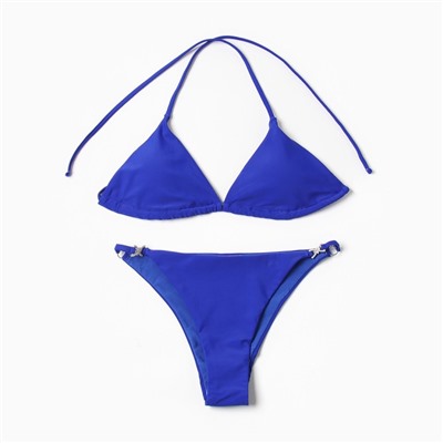 Купальник раздельный с блестящими вставками женский MINAKU, синий, размер 42