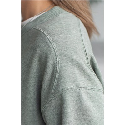 Свитшот свободный из петельчатого футера двухнитки с эластаном VILATTE, 1228122