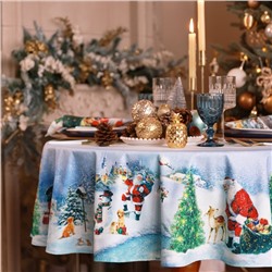 УЦЕНКА Скатерть Этель "Рождественский вечер" d=220 см, 100% хл, саржа 190 г/м2