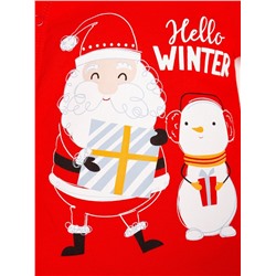 Комбинезон детский «Крошка Я» Happy winter, рост 62-68 см, красный