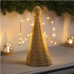 Фигура световая «Ангел плетёный», 32×16×9 см, 20 LED, батарейки ААх2 (не в комплекте), свечение теплое белое