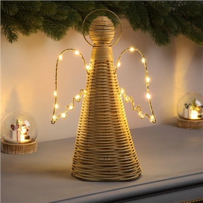 Фигура световая «Ангел плетёный», 32×16×9 см, 20 LED, батарейки ААх2 (не в комплекте), свечение теплое белое