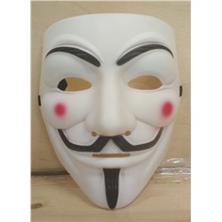 Маска Анонимуса белая / Маска Гая Фокса / Карнавальная маска / Маска V - значит Вендетта 1СОРТ