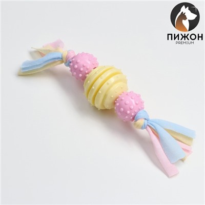 Игрушка жевательная Пижон Premium на верёвке, 3 элемента, термопластичная резина, МИКС
