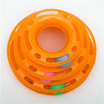 Игровой комплекс для коше «Пижон», 24.5×24.5×13 см, с 3 шариками, оранжевый