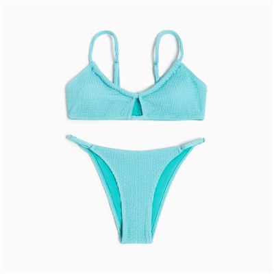 Купальник раздельный фактурный женский MINAKU, бирюзовый, размер 44