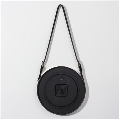 Зеркало настенное круглое «Антураж» d зеркальной поверхности 28 см, с ремешком из искусственной кожи, МИКС