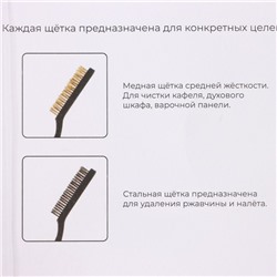 Набор щёток универсальных Доляна, 2 шт, 21×2×2,5 см, рабочая часть 8,5×1,5×1,5 см, цвет чёрный