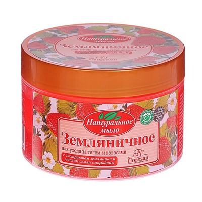 Флоресан МЫЛО ЗЕМЛЯНИЧНОЕ д/бани и душа 450мл/6