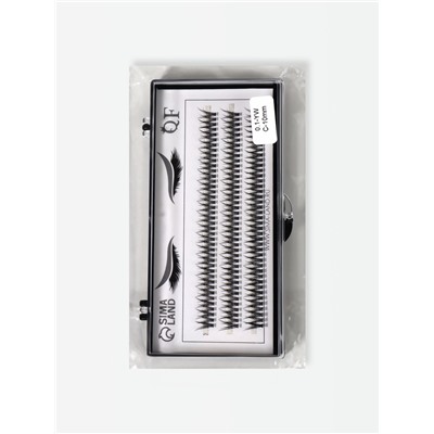 Набор накладных ресниц «Ласточкин хвост», пучки, 10 мм, толщина 0.1 мм, изгиб С, 12 D