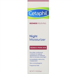 Cetaphil, ночное увлажняющее средство, снятие покраснения, 50 г (1,7 унции)