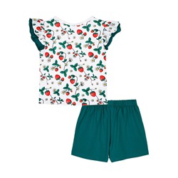 Комплект трикотажный для девочек: фуфайка (футболка), шорты