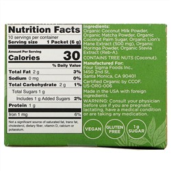 Four Sigmatic, Matcha Latte Mix with Lion's Mane, 10 Packets, 0.21 oz (6 g) Each