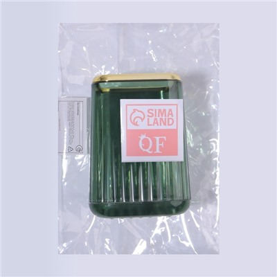 Органайзер - подставка для хранения косметики «GREEN», 11×8.2×8.2 см, зелёный/золотистый