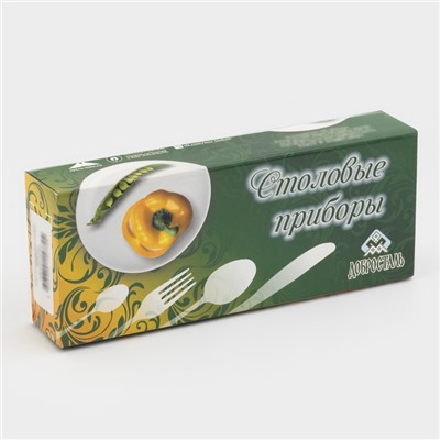 Набор столовый «Аппетит», 24 предмета, толщина 2 мм, картонная коробка, цвет серебряный