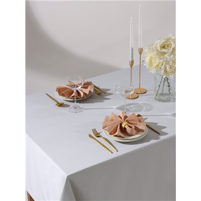 Набор салфеток с декоративными кольцами Beige pleasure, 40×40 см - 4 шт., 100% хлопок, саржа 190 г/м²