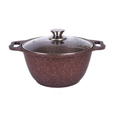 Кастрюля 2л со стекл. крышкой, АП линия Granit ultra (red)