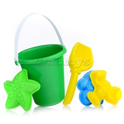 Песочный набор 5пр.(ведро детское мини, совок, 3 формы д/песка)