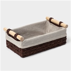 Корзины для хранения LaDо́m, 2 шт., ручное плетение, с ручками, коричневые