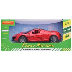 Красная инерционная машинка Спорт die-cast,1:32, открывающиеся двери