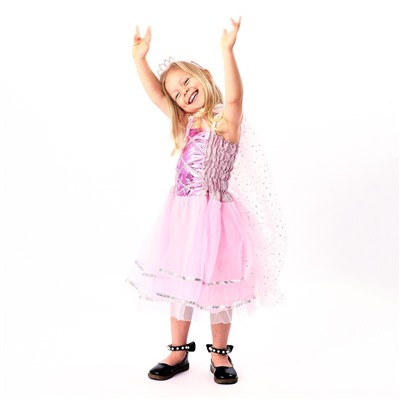 Карнавальный костюм «Красивая принцесса»: платье, накидка, ободок, рост 104-134 см