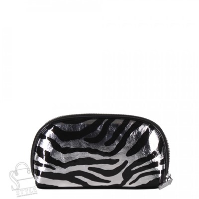 Косметичка 7100-21 zebra black silver Safenta  в Новосибирске