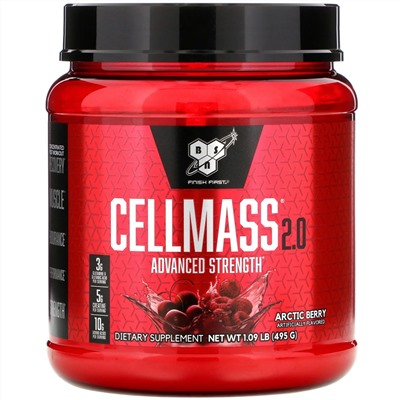 BSN, Cellmass 2.0, концентрированное средство для восстановления после тренировки, арктические ягоды, 495 г (1,09 фунта)
